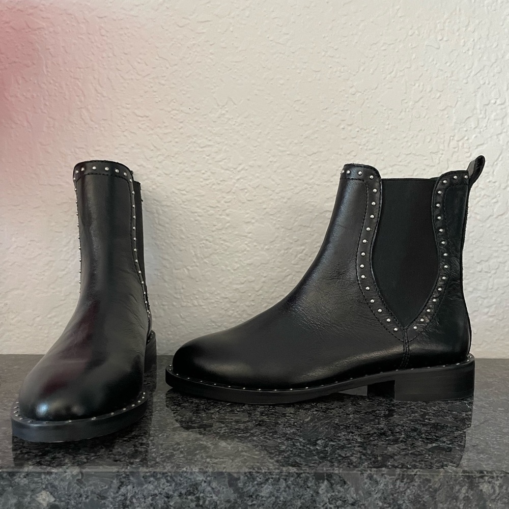 Rebecca Minkoff Sabeen Studded Black Leather Chelsea Boot